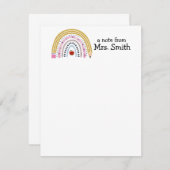 可愛いレインボーペンシルApple先生「A Note From」 ノートカード (正面/裏面)