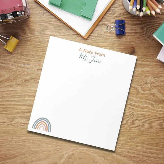 可愛いレインボー先生メモ ノートパッド