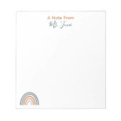 可愛いレインボー先生メモ ノートパッド (正面)