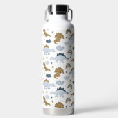 可愛いレインボー恐竜の模様 ウォーターボトル (正面)