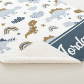 可愛いレインボー恐竜の模様 シェルパブランケット (3/4)