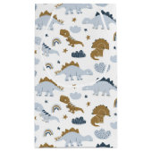 可愛いレインボー恐竜の模様 スモールペーパーバッグ (裏面)