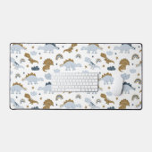 可愛いレインボー恐竜の模様 デスクマット (キーボード&マウス)