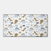 可愛いレインボー恐竜の模様 デスクマット (正面)