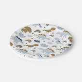 可愛いレインボー恐竜の模様 ペーパープレート (アングル)