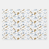 可愛いレインボー恐竜の模様 ラッピングペーパーシート (正面2)