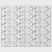 可愛いレインボー恐竜の模様 ラッピングペーパー (フラット)