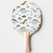 可愛いレインボー恐竜の模様 卓球ラケット (正面)