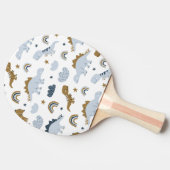 可愛いレインボー恐竜の模様 卓球ラケット (横)
