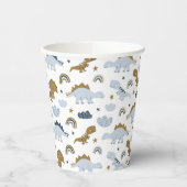可愛いレインボー恐竜の模様 紙コップ (左)