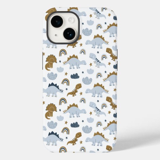 可愛いレインボー恐竜の模様 Case-Mate iPhoneケース (裏面)