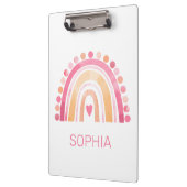 可愛いレインボー、ピンクのボホの水色 クリップボード (左)