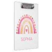 可愛いレインボー、ピンクのボホの水色 クリップボード (右)