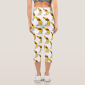 可愛いレッサーバードオブパラダイスイラストレーション カプリレギンス (裏面)