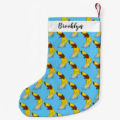 可愛いレッサーバードオブパラダイスイラストレーション スモールクリスマスストッキング (裏面)