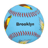 可愛いレッサーバードオブパラダイスイラストレーション 野球ボール (正面)