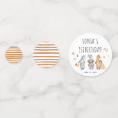 可愛いレッツノイズを作るアフリカの動物の誕生日 コンフェッティ (正面)