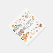 可愛いレッツノイズを作るアフリカの動物の誕生日 スタンダードカクテルナプキン (角)