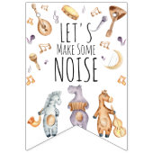 可愛いレッツノイズを作るアフリカの動物の誕生日 バンティングフラッグ (第1の旗)