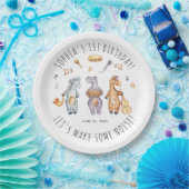 可愛いレッツノイズを作るアフリカの動物の誕生日 ペーパープレート (パーティー)