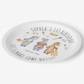 可愛いレッツノイズを作るアフリカの動物の誕生日 ペーパープレート (アングル)