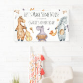 可愛いレッツノイズを作るアフリカの動物の誕生日 横断幕 (インサイチュ)