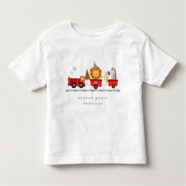 可愛いレッドウッドランド動物列車任意の年齢誕生日 トドラーTシャツ