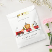 可愛いレッドウッドランド動物列車任意の年齢誕生日 フェイバーバッグ (封をした状態)