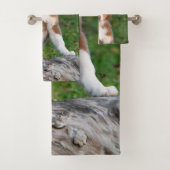 可愛いレッドトリオーストラリアの羊飼い犬の子犬の写真, バスタオルセット (インサイチュ)