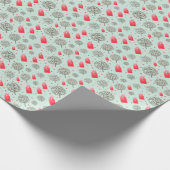 可愛いレッドハウスパターンシーグリーンまたはカスタム色 ラッピングペーパー (角)