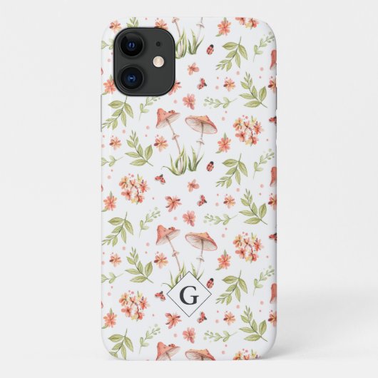 可愛いレディバグの花柄 モノグラム Case-Mate iPhoneケース (裏面)