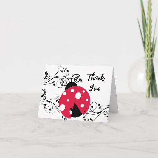 可愛いレディーバグありがとうノートLadybug サンキューカード (正面)