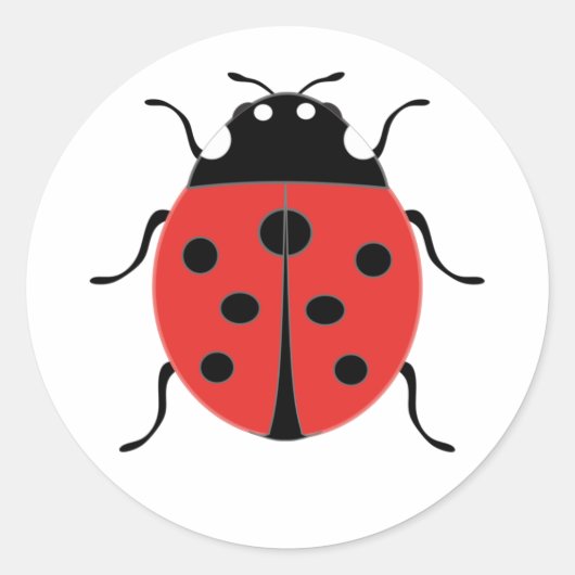 可愛いレディーバグのステッカー！ ラウンドシール (正面)