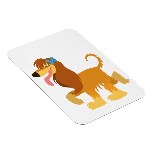 可愛いレディ漫画アフガンハウンドフレキシブルマグネット マグネット (右側)