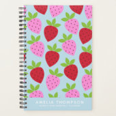 可愛いレトロいちごフルーツのパタパーソナライズされたーン プランナー手帳 (正面)