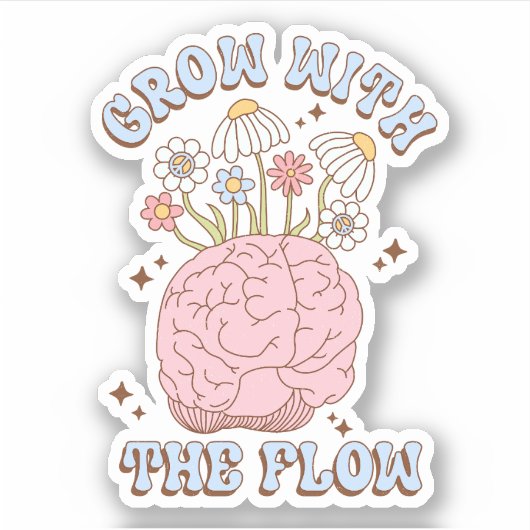 可愛いレトロがフロービニールのシールで成長 シール (正面)