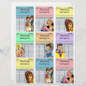 可愛いレトロこの本はラベル (正面/裏面)