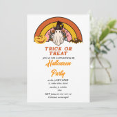 可愛いレトロなグルービーハロウィーンのgost 招待状 (スタンド正面)