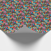 可愛いレトロなタイル模様パーティー ラッピングペーパー (角)