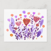 可愛いレトロなドードルの花 ポストカード (正面)