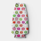 可愛いレトロなリンゴ柄 ボトルクーラー (正面)