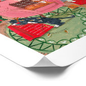 可愛いレトロな猫ホーム・クリスマス・イン・ニューヨーク ポスター (角)