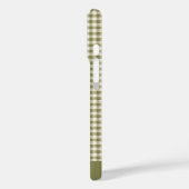 可愛いレトロオリーブグリーンジンガムプレイドパーソナライズされた Case-Mate iPhoneケース (裏面 / 左)