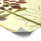 可愛いレトロオレンジ、茶色の花の柄のカスタム ポスター (角)