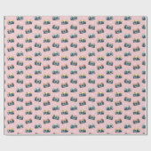 可愛いレトロカメラのライトピンク ラッピングペーパー (フラット)