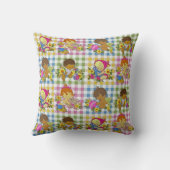 可愛いレトロカラフルパッチワークプレイドベイビーシャワー クッション (裏面)