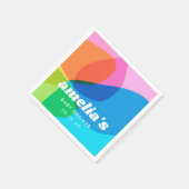 可愛いレトロカラフル抽象芸術カスタムベビーシャワー スタンダードカクテルナプキン (角)