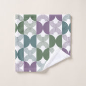 可愛いレトロカラーパレット50sセージ緑ダスティブルー バスタオルセット (ウォッシュタオル)