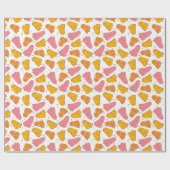 可愛いレトログルーヴィボホハロウィーン幽霊ピンクオレンジ ラッピングペーパー (フラット)