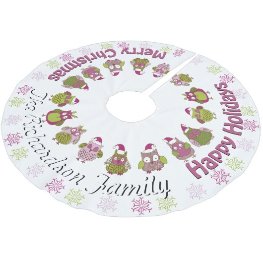 可愛いレトロサンタフールズお名前はこちらツリースカート ブラッシュドポリエステルツリースカート (アングル)